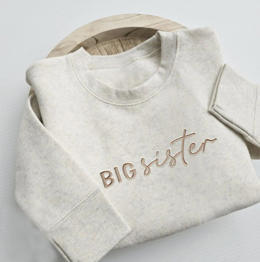 Big Sister Kids' Sweater | Custom Matching Sibling Embroidery S28