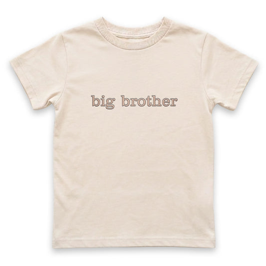Big Brother Kids' T-shirt | Custom Embroidered Baby Sibling Reveal 824
