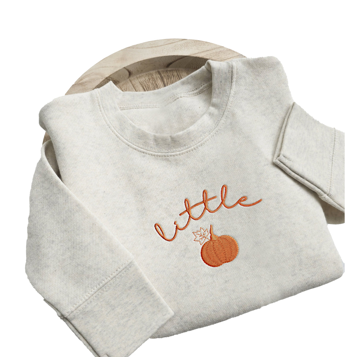 Little Pumpkin Kids' Fall Sweatshirt | Custom Halloween Embroidery A25