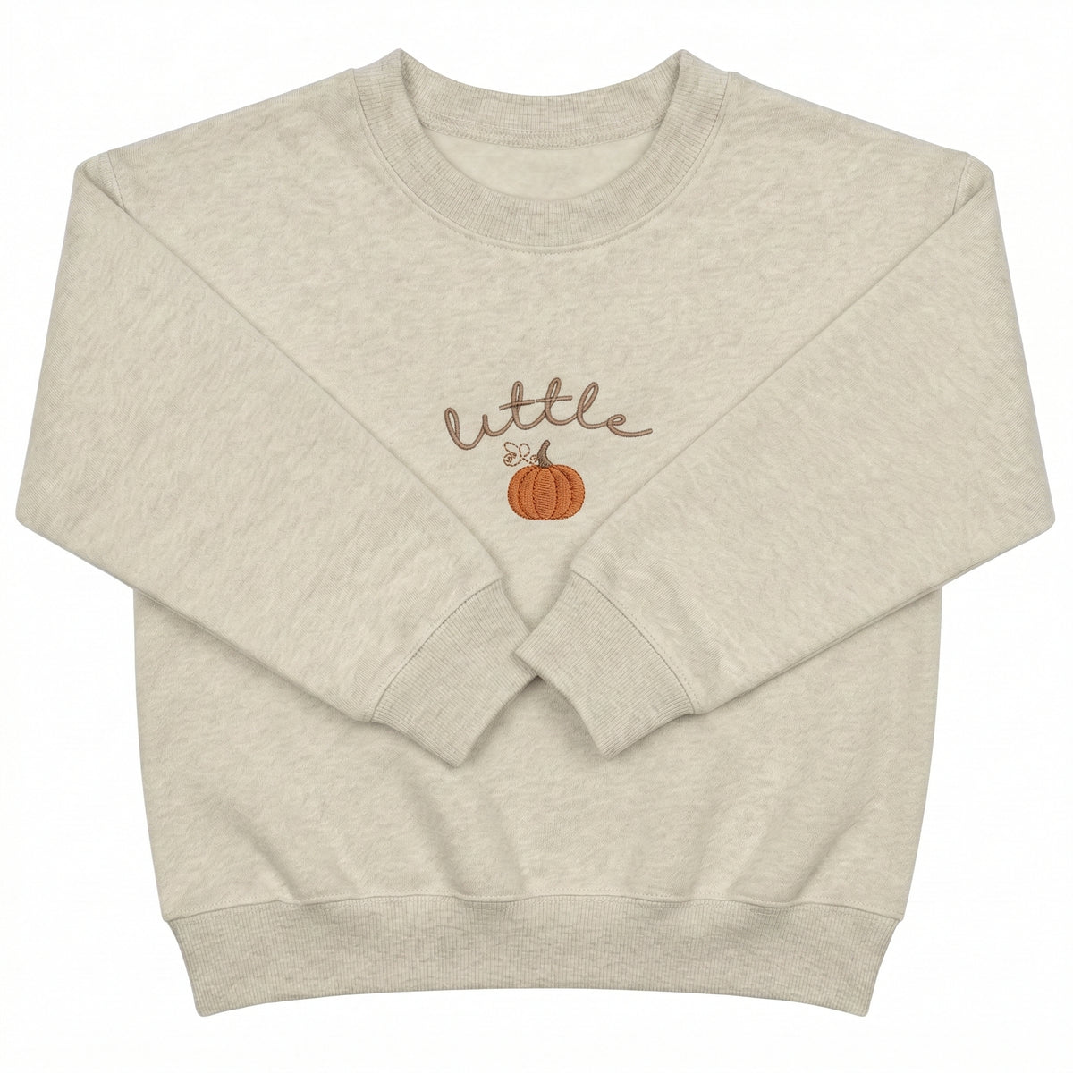 Little Pumpkin Kids' Fall Sweatshirt | Custom Halloween Embroidery A25