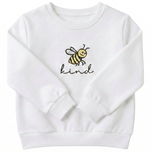 Bee Kind Kids' Sweater | Cute and Cozy Custom Embroidered Crewneck C16