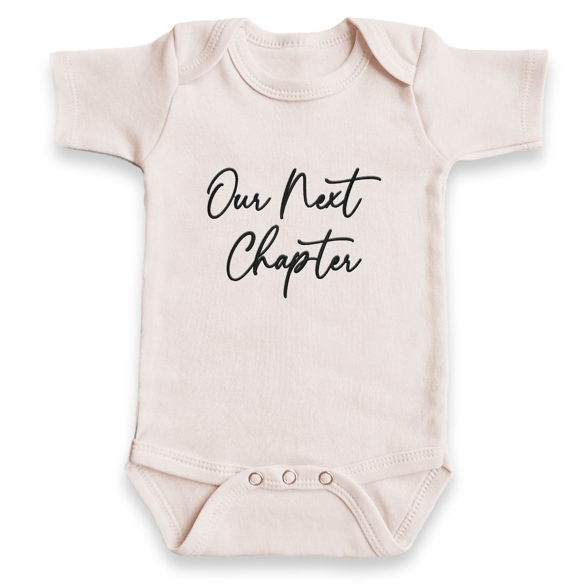 Our Next Chapter ONESIES® Bodysuit | Custom Baby Reveal Embroidery E10