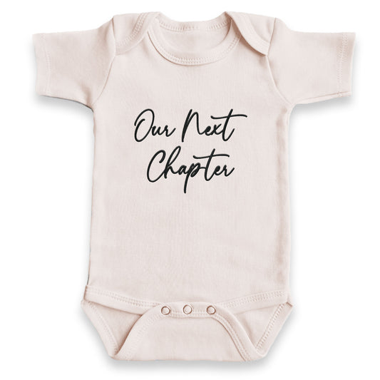 Our Next Chapter ONESIES® Bodysuit | Custom Baby Reveal Embroidery E10
