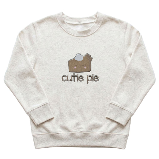 Cutie Pie Kid's Sweater | Cute Custom Embroidered Crewneck E1