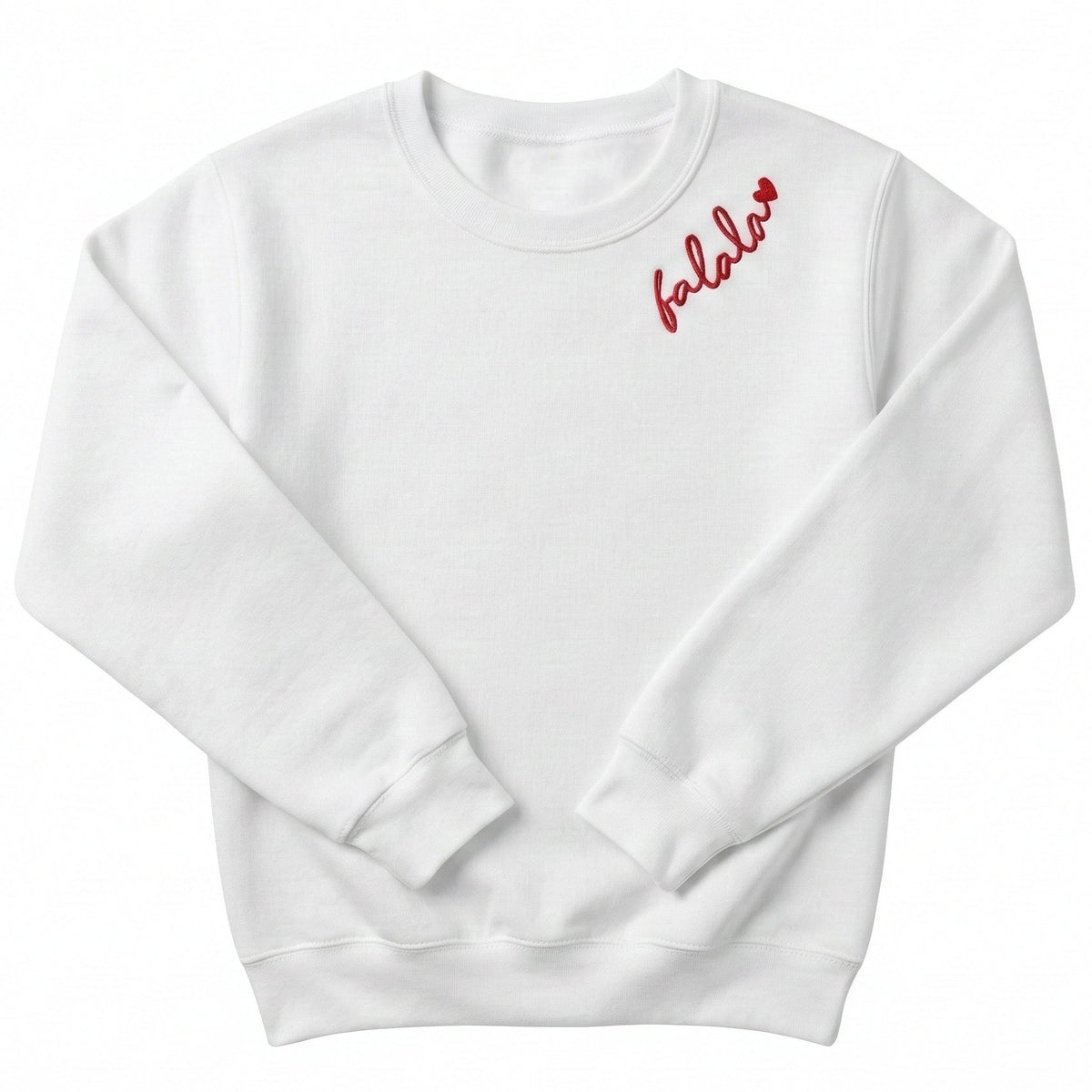 Falala Christmas Sweater | Embroidered Festive Jumper Neckline E29