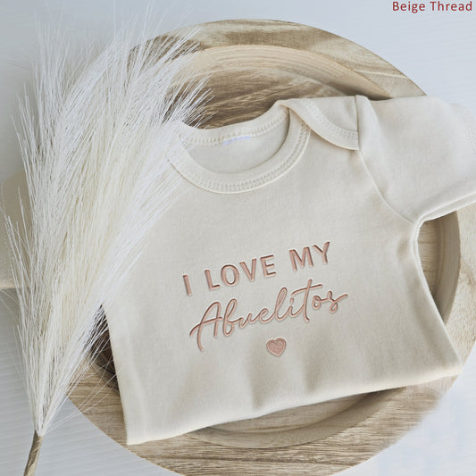 I LOVE MY Abuelitos ONESIES® | Custom Embroidered Spanish Bodysuit E34