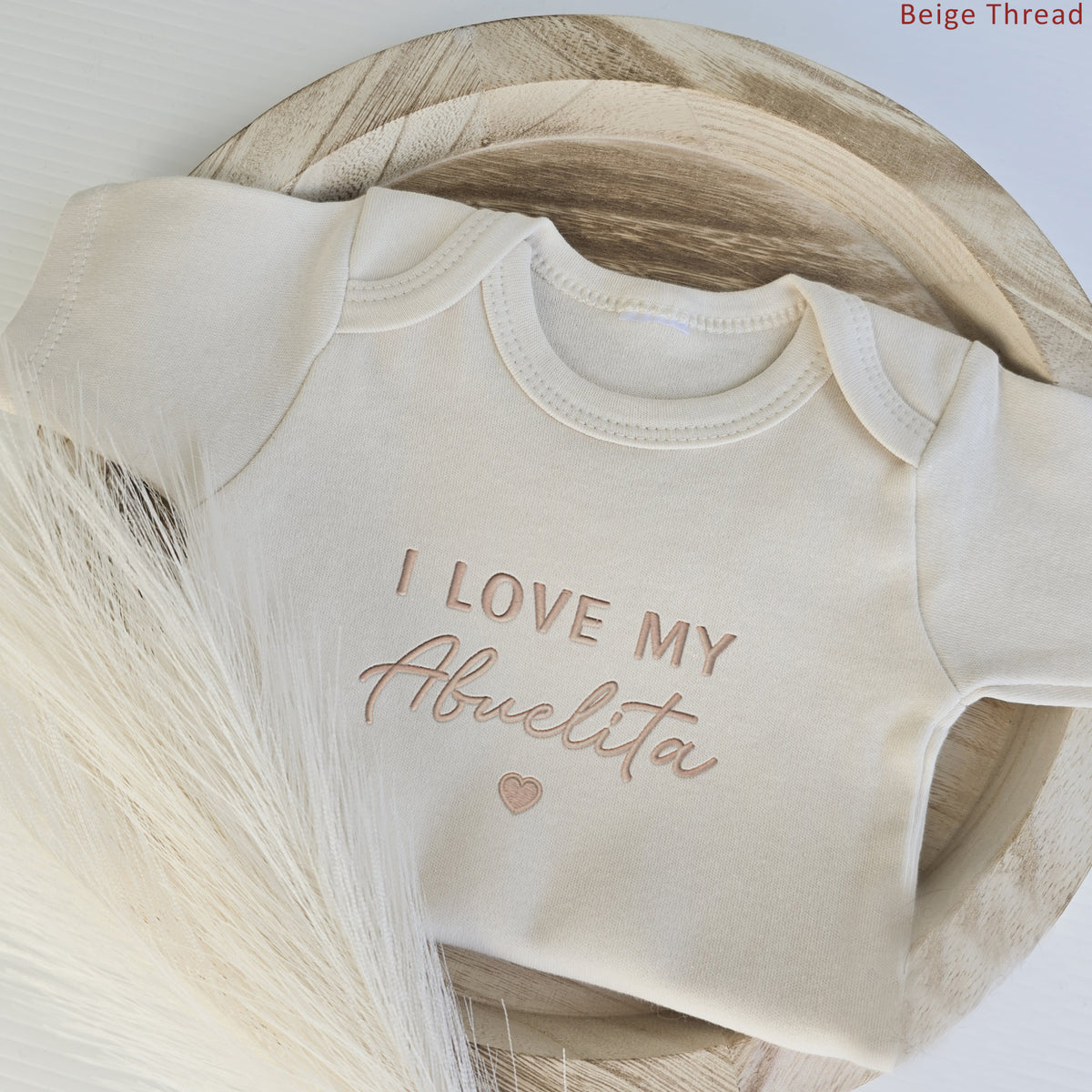 I LOVE MY Abuelita ONESIES® | Custom Embroidered Spanish Bodysuit E34