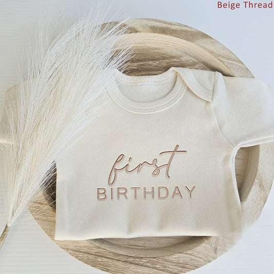 First BIRTHDAY ONESIES® | Cute Custom Embroidered Baby Bodysuit E37