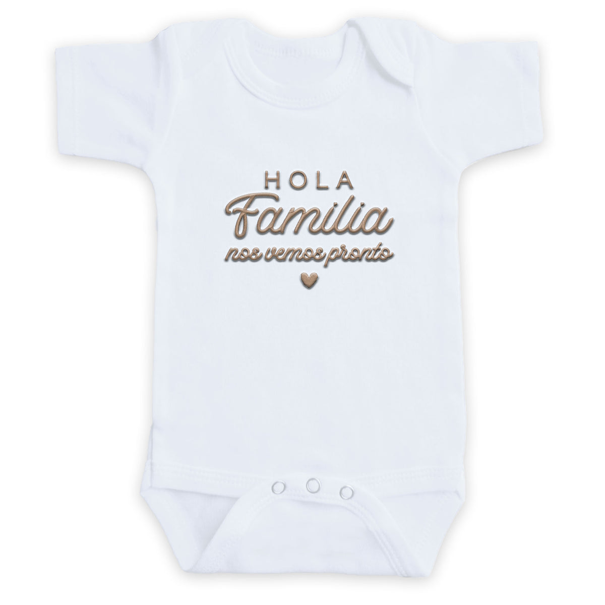 Hola Familia ONESIES® Bodysuit | Custom Pregnancy Reveal Embroidery E3