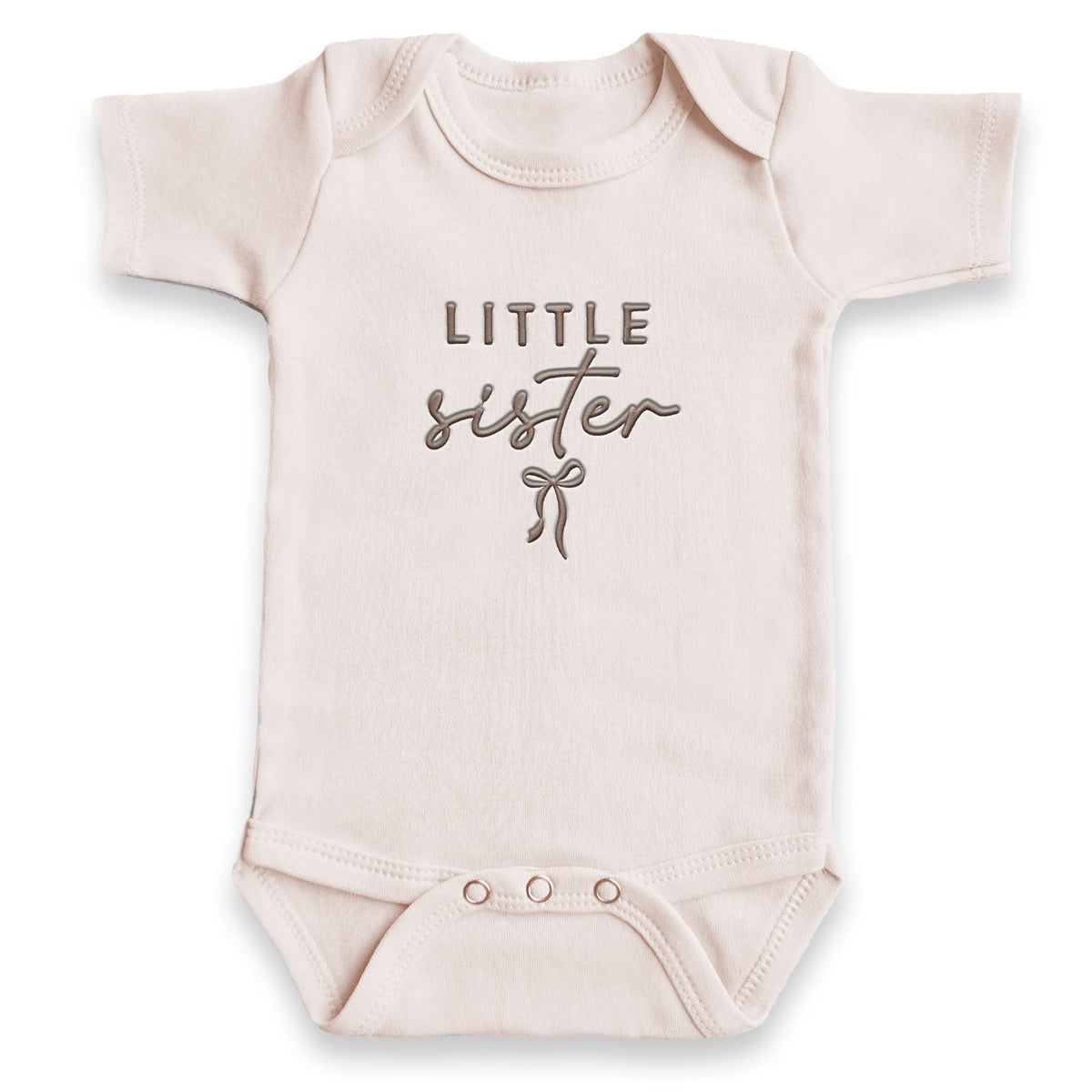 Little Sister with Bow ONESIES® | Dainty Custom Embroidered Bodysuit E41