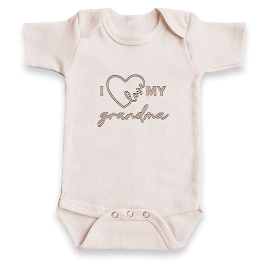 I love My Grandma Heart ONESIES® Bodysuit | Custom Gift Embroidery E42
