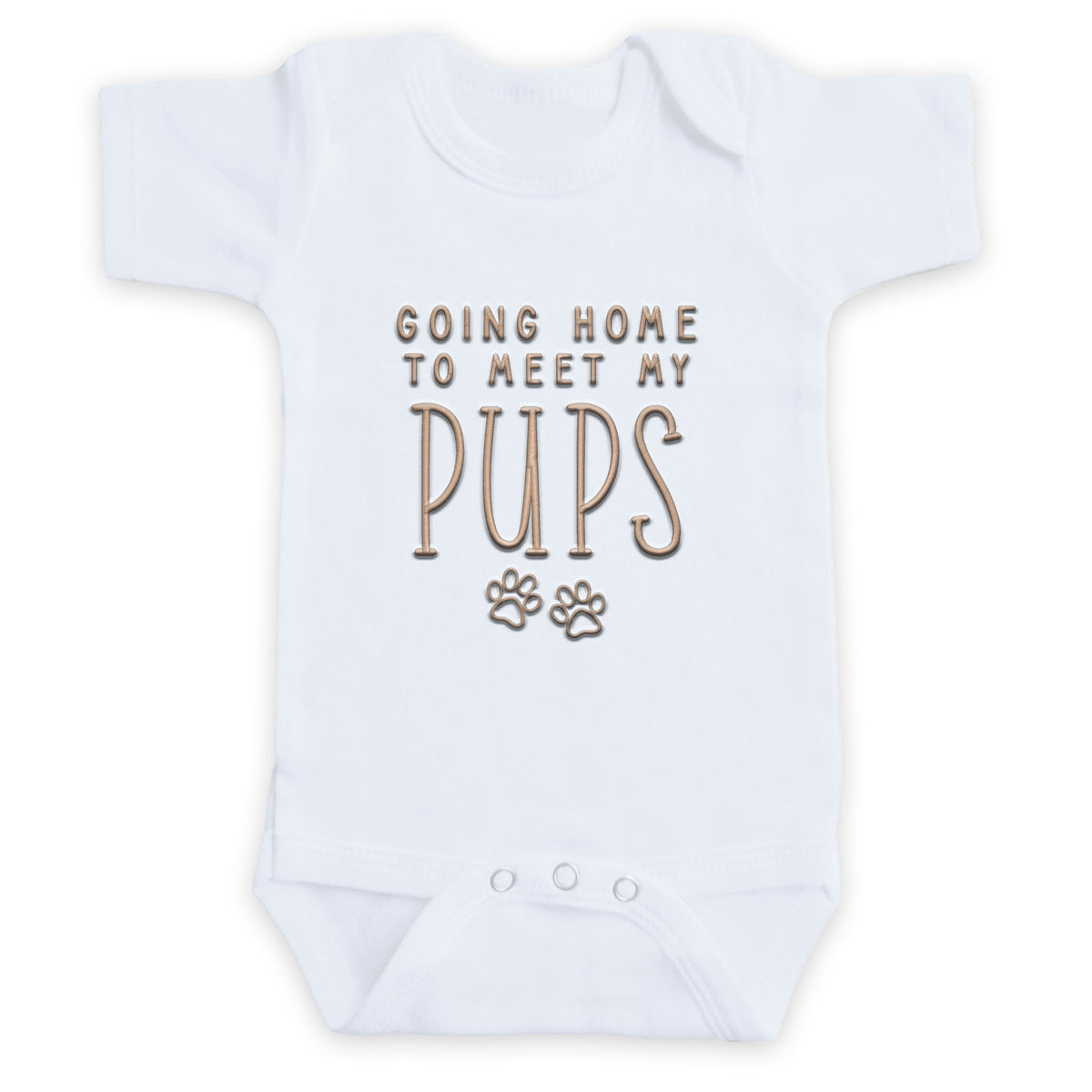 Going Home To Meet My Pups ONESIES® | Custom Newborn Embroidery F45