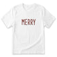 "Merry" Holiday T-Shirt | Custom Embroidered Christmas Cotton Tee H10