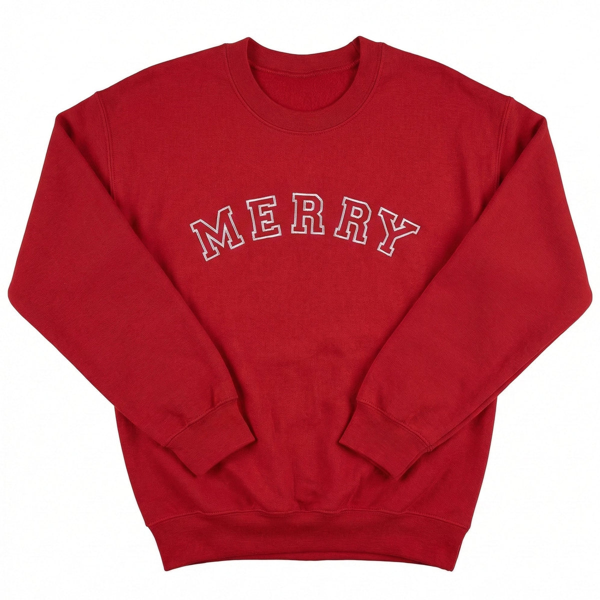 "Merry" Block Letter Christmas Sweater | Jolly Embroidered Jumper H11