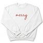 "Merry" Christmas Sweater | Cozy Embroidered Holiday Crewneck H26