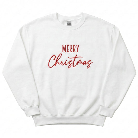 Festive Merry Christmas Sweater | Embroidered Winter Crewneck H30