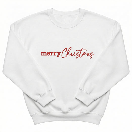 Merry Christmas Holiday Sweater | Festive Embroidered Gift H35