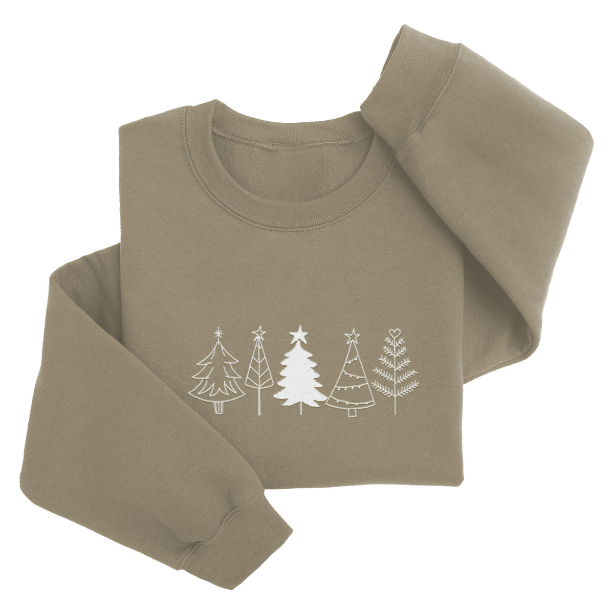 Festive Christmas Trees Sweater | Custom Embroidered Holiday Crewneck H3