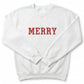 "Merry" Bold Text Christmas Sweater | Embroidered Holiday Crewneck H44