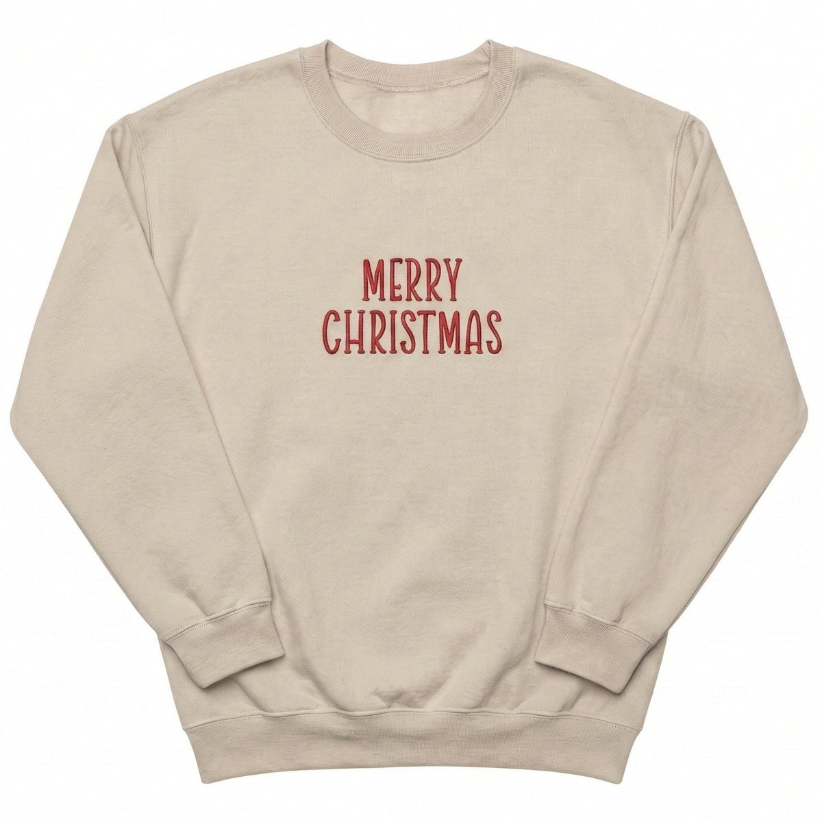 "Merry Christmas" Holiday Sweater | Cozy Embroidered Crewneck H46