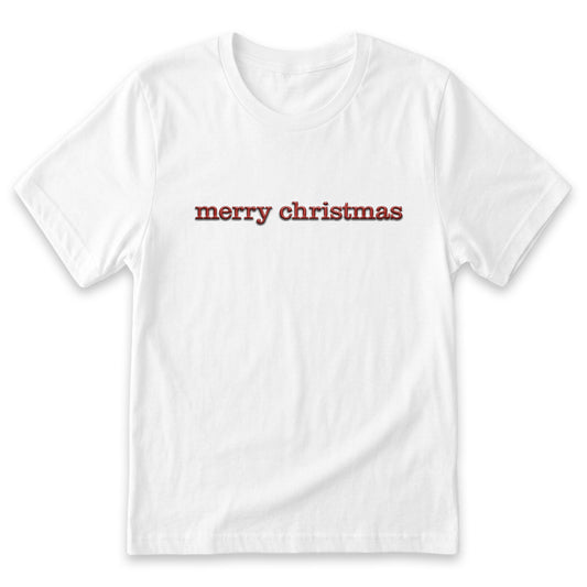 Minimalist Merry Christmas T-Shirt | Custom Holiday Tee Embroidery H47