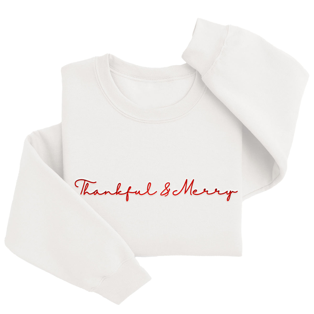 Thankful and Merry Christmas Sweater | Custom Holiday Embroidery H48