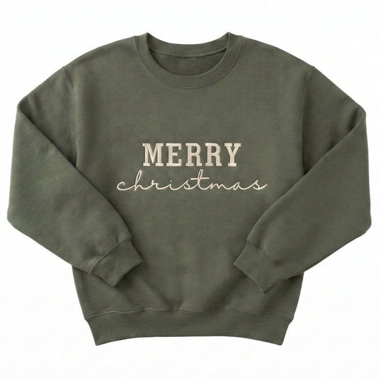 Merry Christmas Holiday Sweater | Festive Embroidered Jumper H63