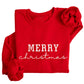 "Merry Christmas" Sweater | Festive Custom Embroidered Crewneck H63
