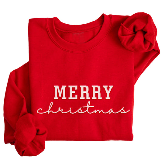 "Merry Christmas" Sweater | Festive Custom Embroidered Crewneck H63