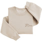 Classic "Mom" Sweater | Custom Embroidered Matching Left Chest J2