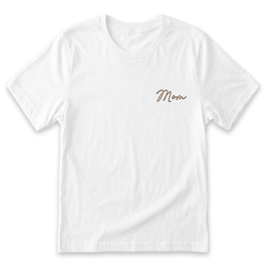 Cursive Mom T-Shirt | Dainty Custom Embroidered Mother's Day Gift J2
