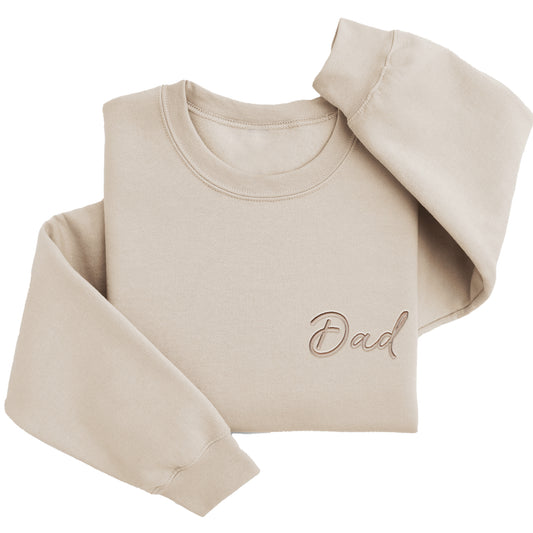 Classic "Dad" Sweater | Custom Embroidered Matching Left Chest J3