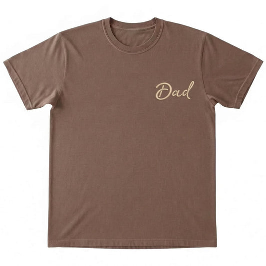 Minimalist Dad T-Shirt | Custom Embroidered Father's Day Cotton Tee J3