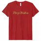 Merry Christmas T-Shirt | Custom Embroidered Festive Holiday Tee J4