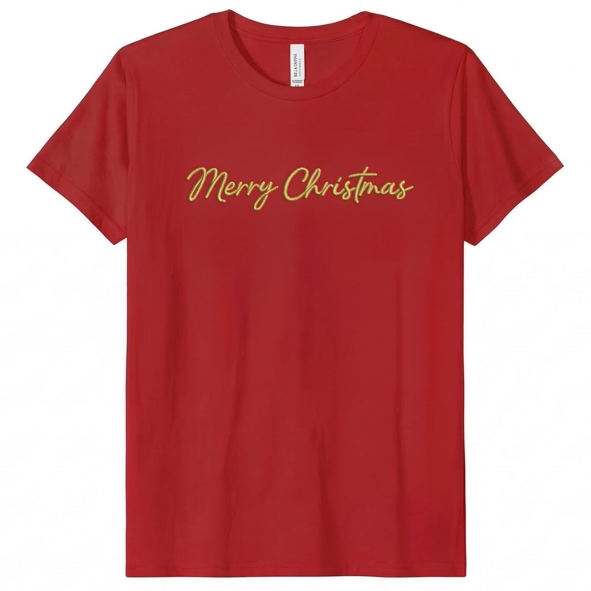 Merry Christmas T-Shirt | Custom Embroidered Festive Holiday Tee J4