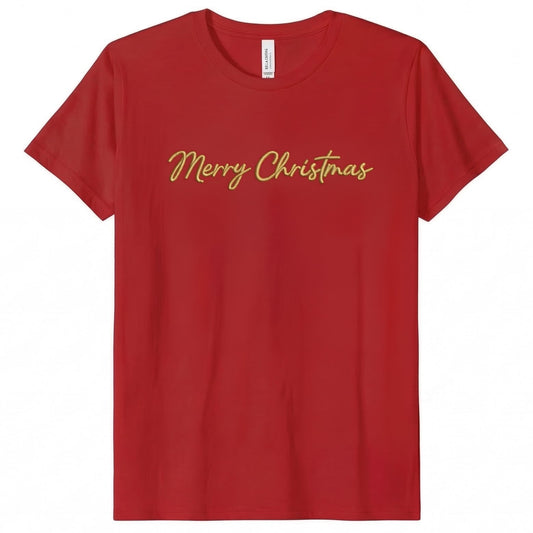 Merry Christmas T-Shirt | Custom Embroidered Festive Holiday Tee J4