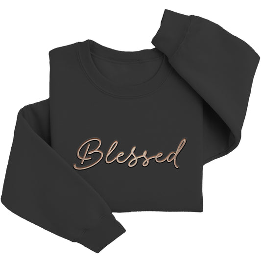 Blessed Minimalist Sweater | Cozy Custom Embroidered Crewneck J5