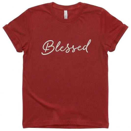 Blessed T-Shirt | Custom Embroidered Religious Cotton Tee J5