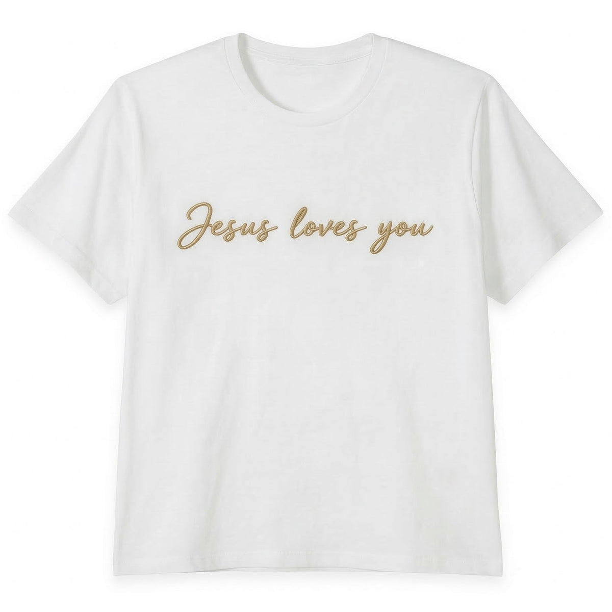 Jesus Loves You T-Shirt | Custom Embroidered Christian Cotton Tee J6