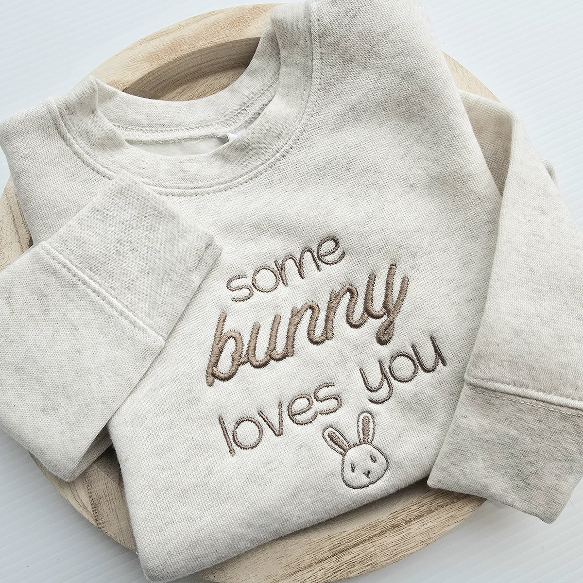 Some Bunny Loves You Kids' Sweater | Cute Custom Easter Embroidery K20