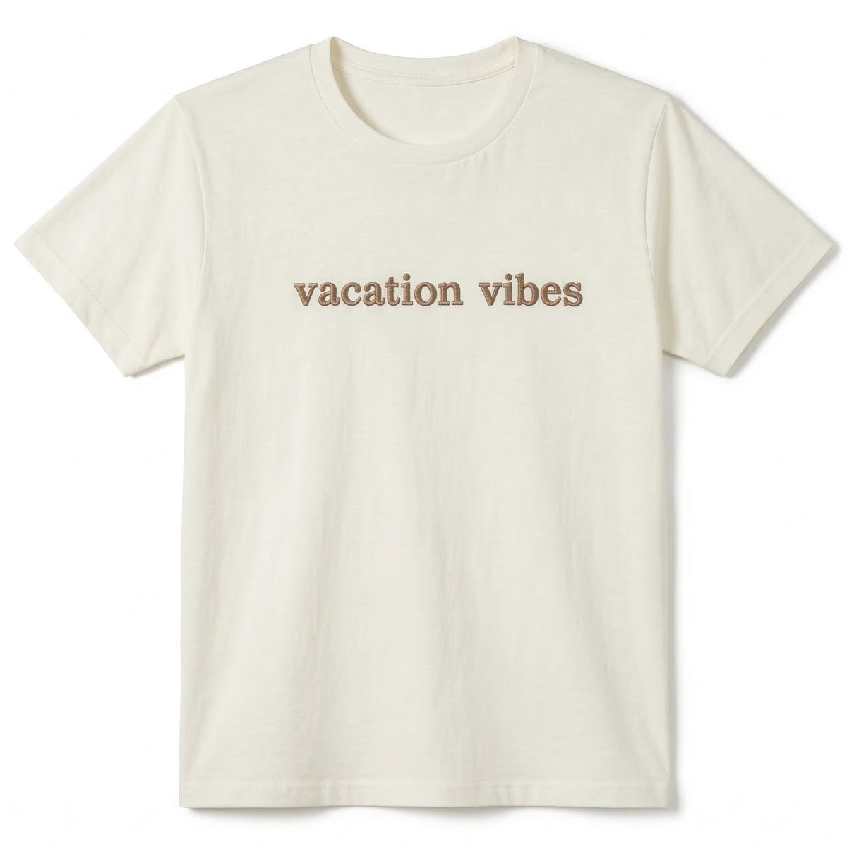 Vacation Vibes T-Shirt | Custom Embroidered Summer Cotton Tee L246