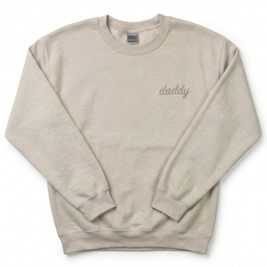 Daddy Minimalist Sweatshirt | Custom Embroidered Left Chest crewneck M208