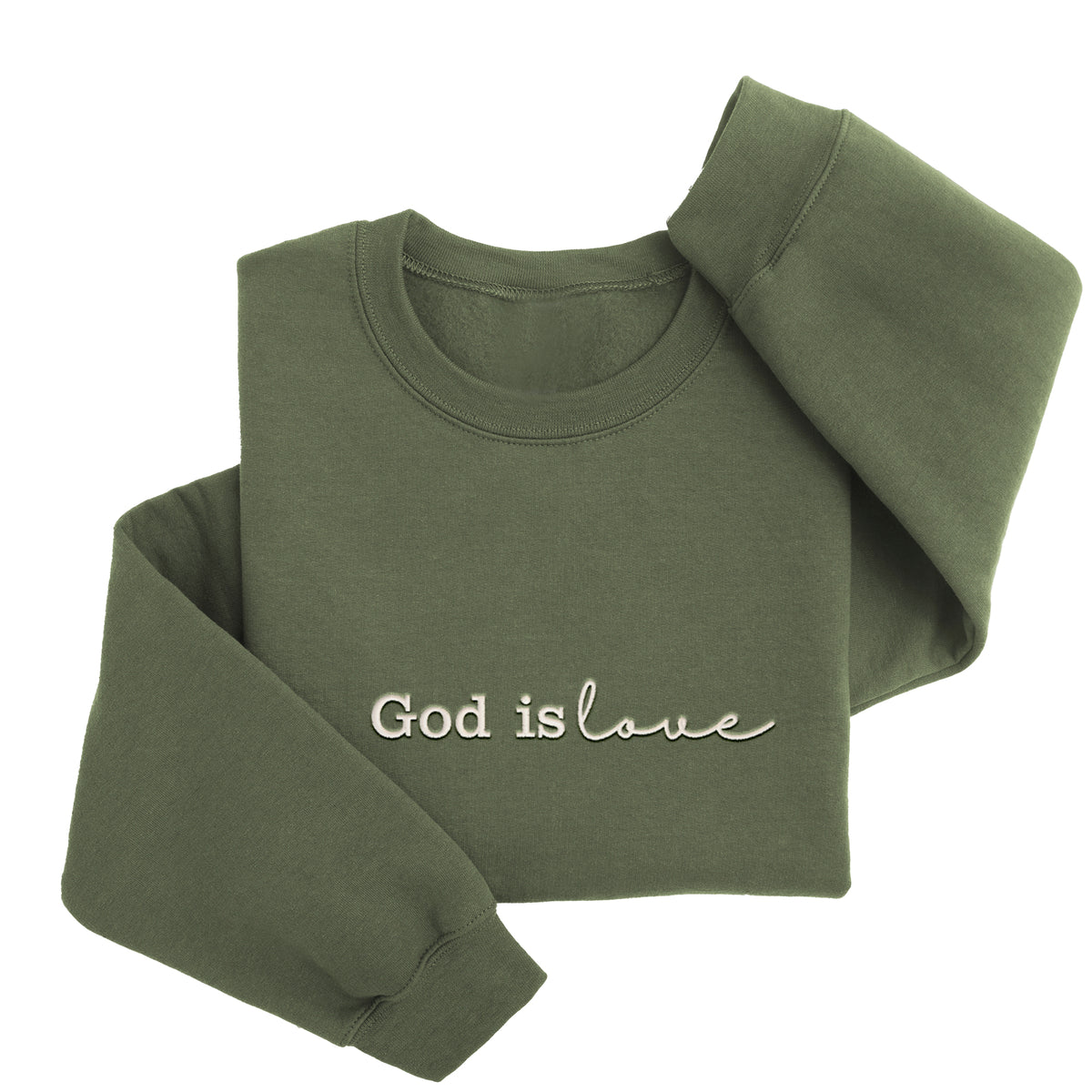 God is Love Sweater | Custom Embroidered Religious Crewneck Rel1043