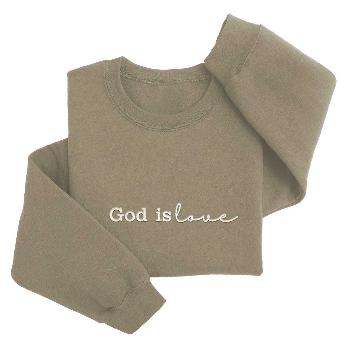God is Love Sweater | Custom Embroidered Religious Crewneck Rel1043