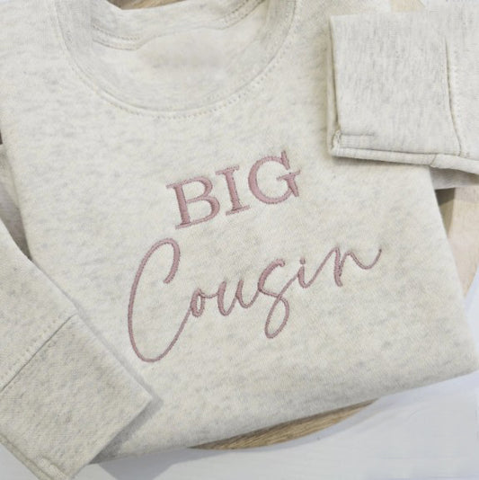Big Cousin Kids' Sweater | Custom Matching Family Embroidery S12