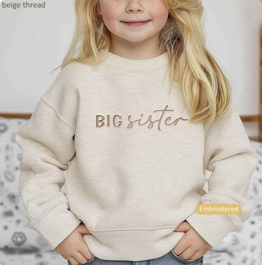 Big Sister Kids' Sweater | Custom Matching Sibling Embroidery S28