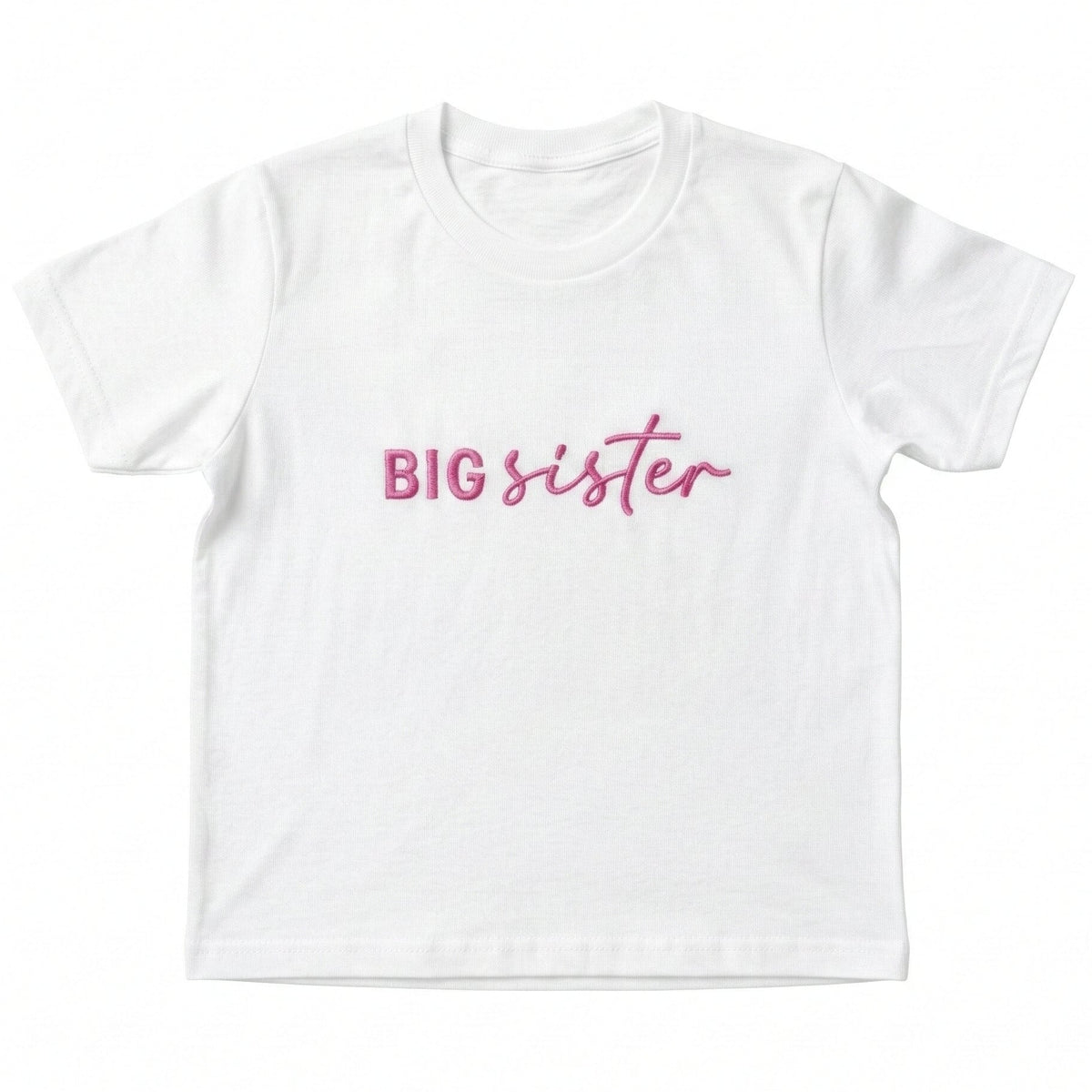 Big Sister T-Shirt | Custom Embroidered Sibling Announcement S28