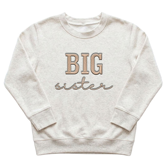 BIG Sister Kids' Sweater | Custom Embroidered Baby Sibling Announcement S2