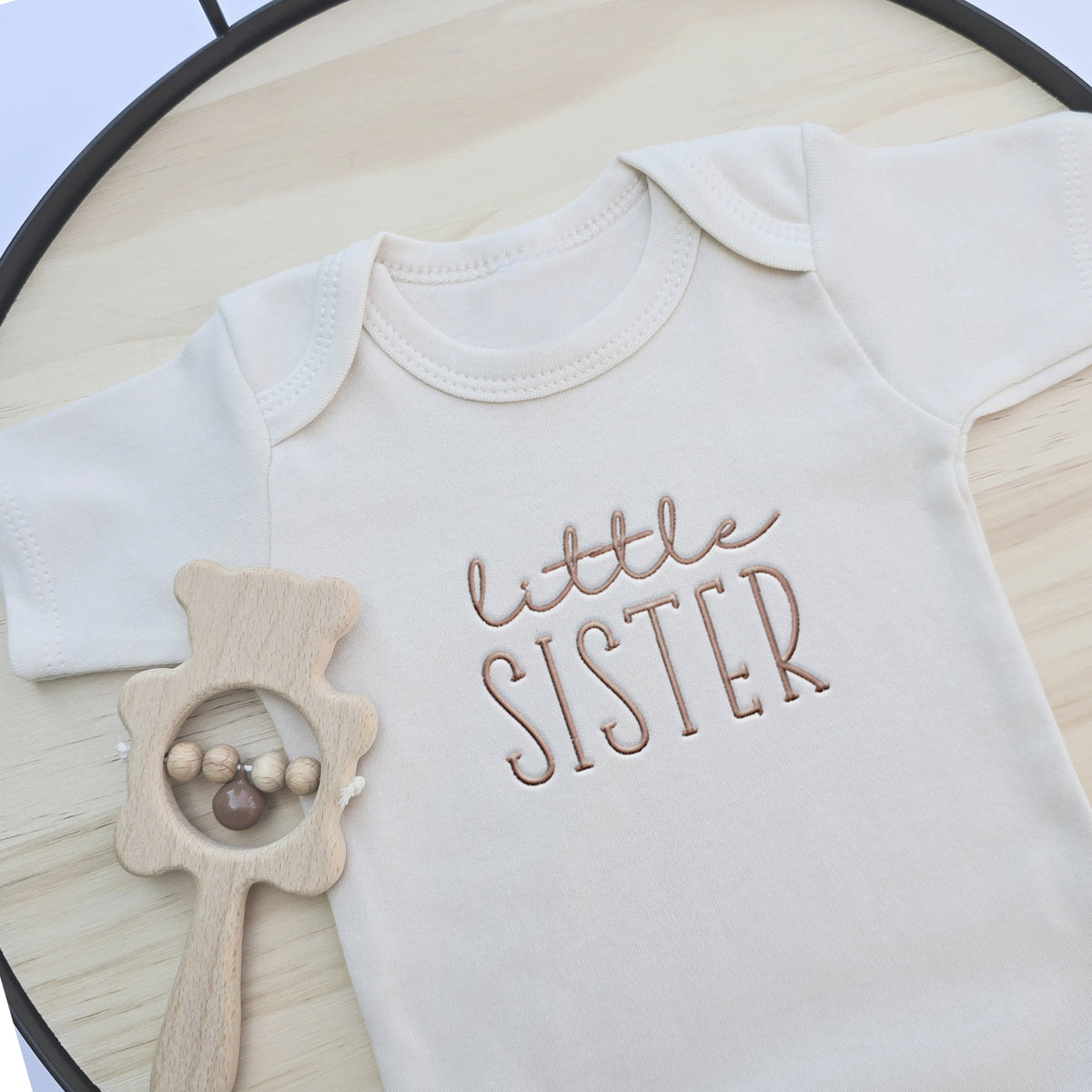 Little Sister ONESIES® | Cute Custom Matching Embroidery Siblings 816