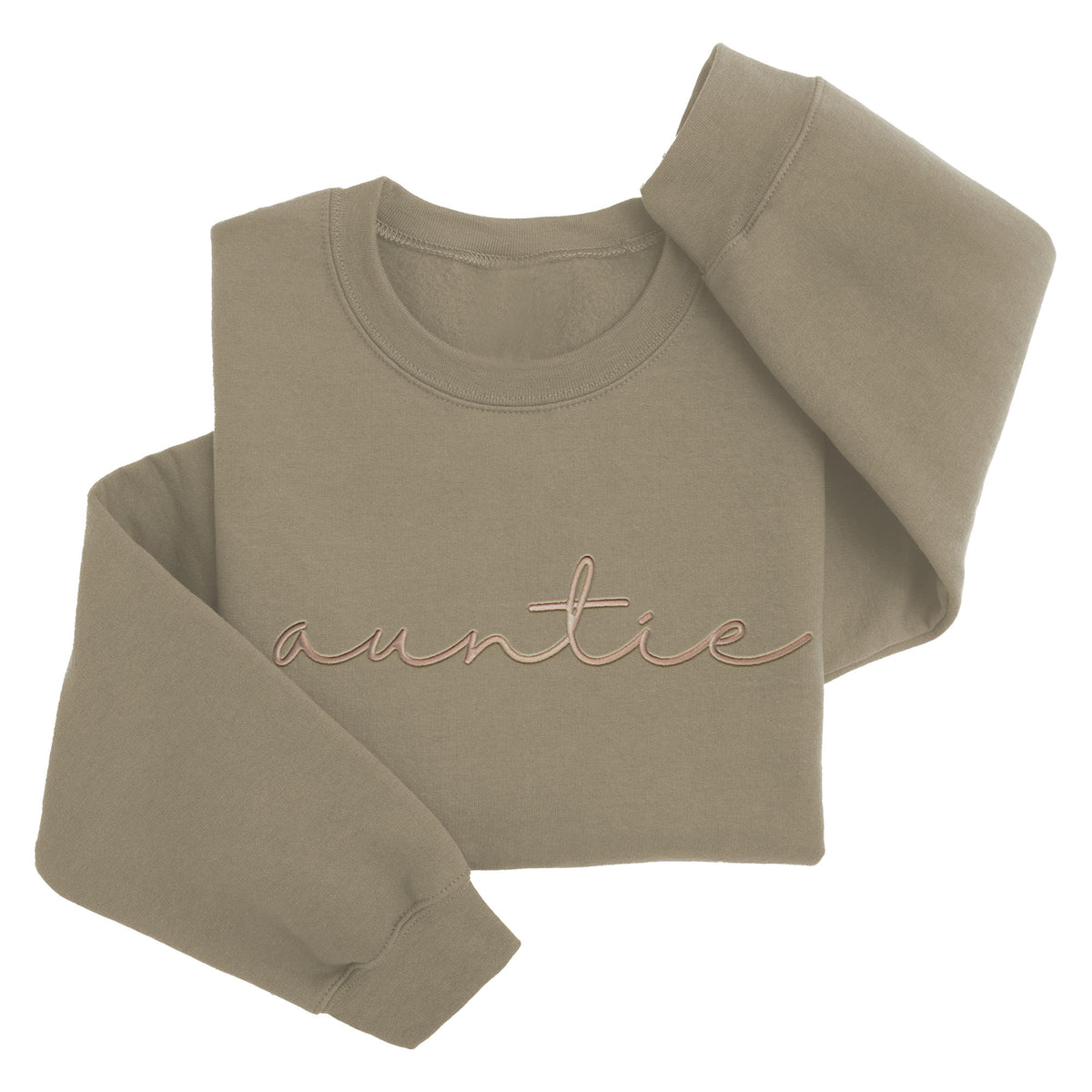 Minimalist Auntie Sweater | Dainty Custom Embroidered Crewneck W101